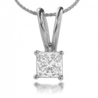 Princess Solitaire Diamond Pendants